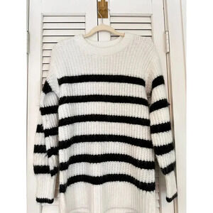 Isabel by Ingrid Women's Oversized Striped Fuzzy Knit Sweater - Size XS